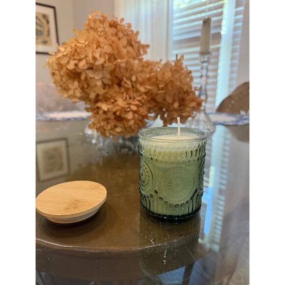 Candle in a Vintage crystal dish,  Vintage Decor - Picture 3 of 6